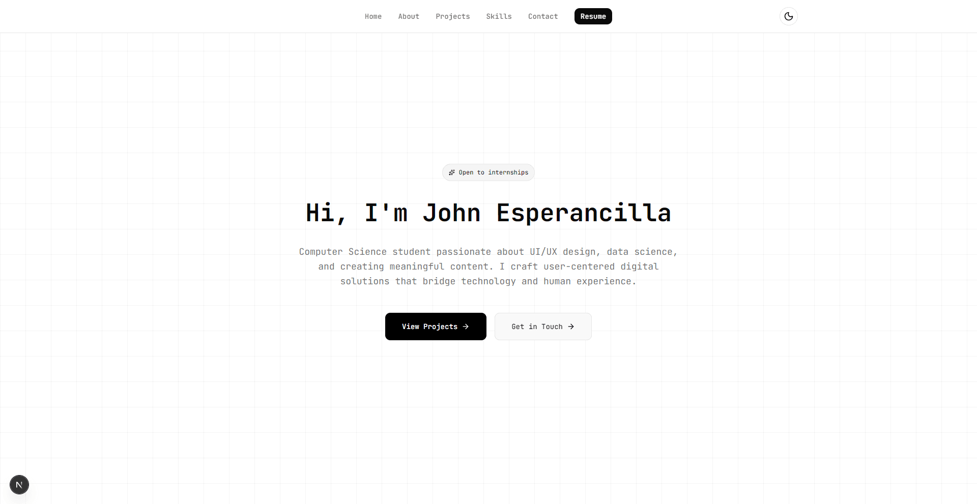 Preview of new personal portfolio